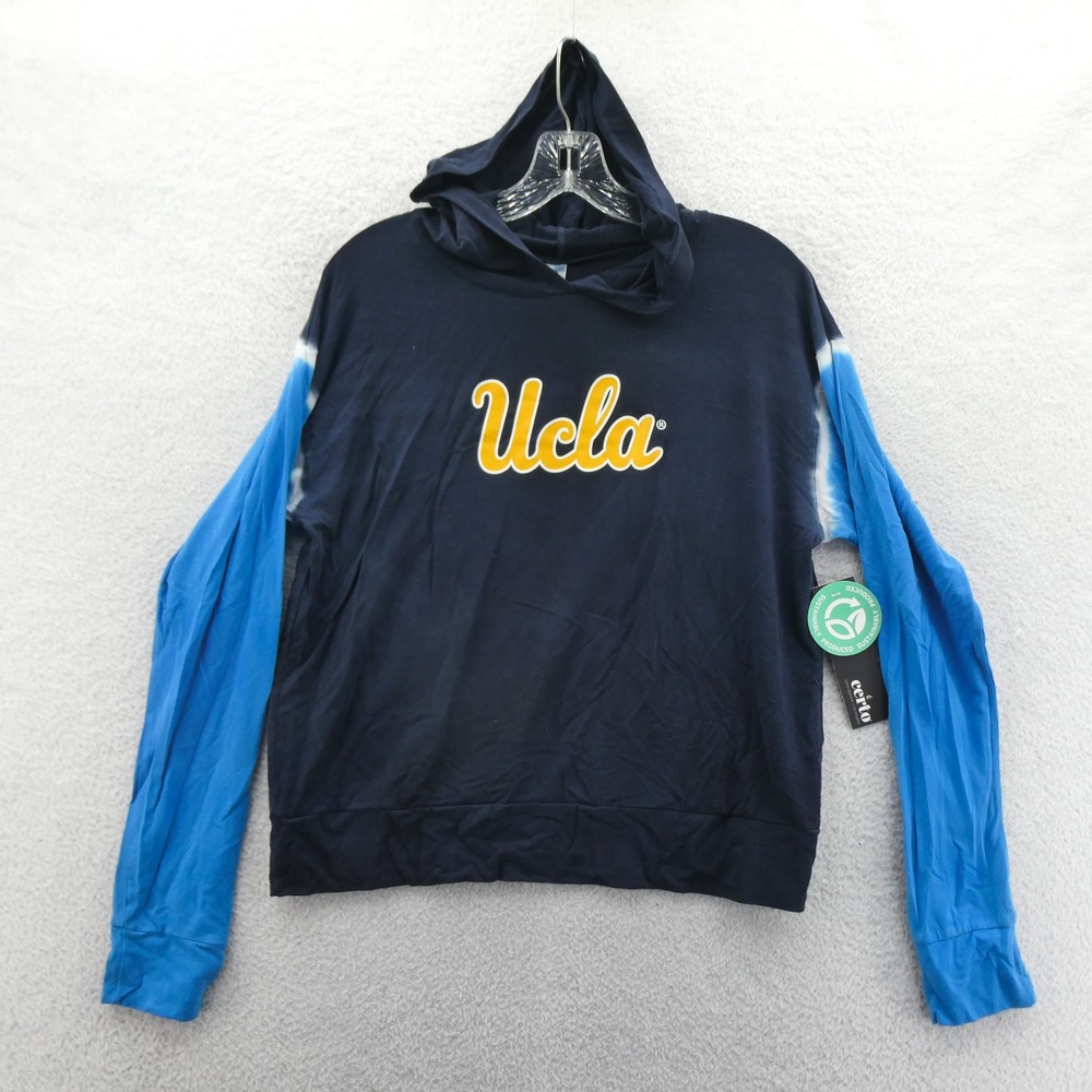 Certo UCLA Hoodie Women‎ Medium Bruins Blue Tie Dye Long Sleeve Tencel Jersey
